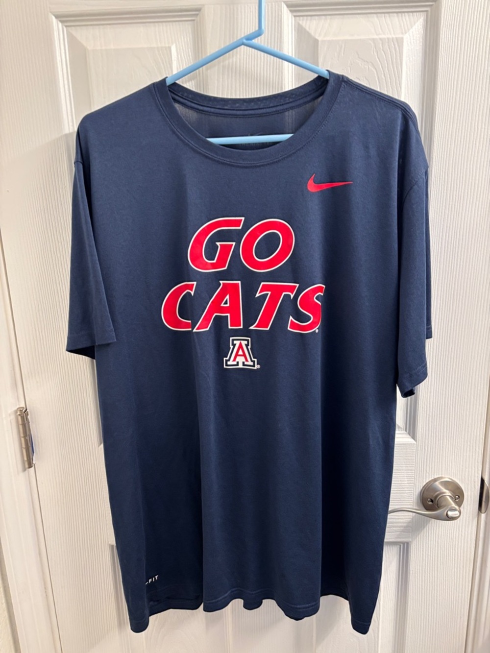 Men's Nike Navy Dri-FIT T-Shirt Red 'GO CATS' University of Arizona Size XXL